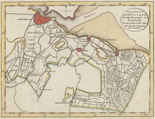Topografische kaart van Amstel en Gooiland.  
SAGV Topografische kaart van Amstel, Gooiland, Weesperkespel en Loosdrecht uit 1793
Trefwoorden: Topografisch