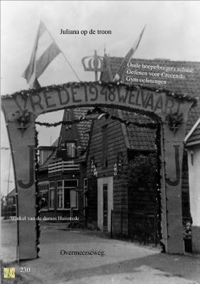 0230 Feest in Overmeer.
Houten schuur van van de hoepelbuigers, en muziekvereniging Crescendo, en voor gymnastiek oefeningen.
