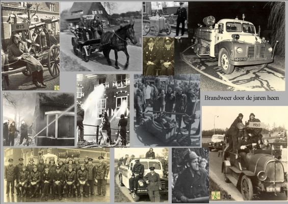 0502  Verzamel foto van de brandweer.   
