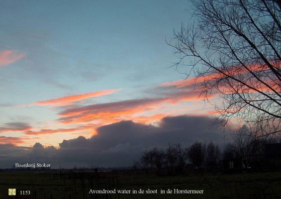 1153 Avondrood water in de sloot. 
