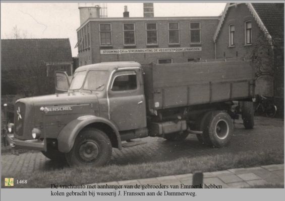 1468  Bij wasserij Franssen. 
Kolen brengen door gebroeders Van Emmerik.

