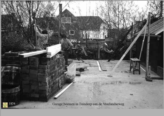 1834 Garage bouwen.
Omgeving tuindorp.
