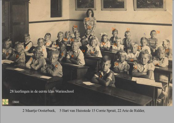 1860 Leerlingen Warinschool 
Trefwoorden: Warinschool