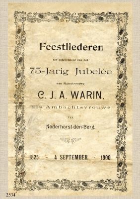 2534
 Feestliederen voor Warin
