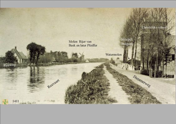    1411 christelijke school met  Hoepelbuigerij. 
 Dammerweg en Reeweg aan de overkant
