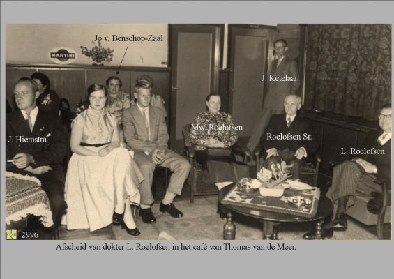 2997_Afscheid van Dr. Roelofsen.
Vond plaats bij cafe van de Meer.
