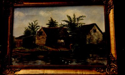 Schilderij-van-Boerderij
Melken op de legakker
