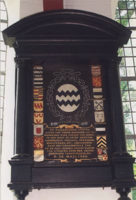 Rouwbord-Agnes-van-Reede
Rouwbord van Agnes van Reede, 1692.
Willibrordkerk zie Werinon nr. 66.
Foto is van 2007
