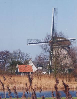 Stichts-Ankeveense-Molen
De molen deed dienst voor de afwatering van de Stichts- Ankeveensepolder naar de Reevaart.
Op de plek waar nu de bunker staat , stond nog een molen.In de winter stond de naast het nu doodlopende 
 Ankeveensepad gelegen  Vliet onder water. De sluis  naar de Reevaart was al jaren geleden afgesloten.
Op de voorgrond een van de dobbers van  Manus van Huisstede.
