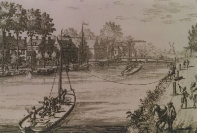 Prent-Vecht
Prent Vecht en Brug, molen en Jaagschuit.
