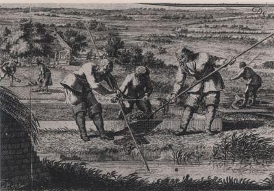 Turfwinning bij Loosdrecht
Detail Nieuwe Kaart van Mijnden ende Loosdrecht J Spruytenburgh Turfwinning
