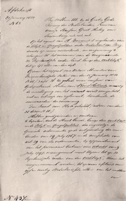 Vergunning-voor-vervening
Vergunning van 30 januari 1850 om de Blijk-en Spiegelpolder te vervenen.
