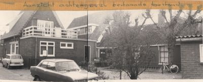 Achtergevel-Brinkers
Voor de heer Scheepmaker is bij de nieuwbouw een kamer/keuken met toilet/ douche
aangebouwd. Aanzicht achterzijde achtergevel van Brinkers in 1969
Trefwoorden: Vaartweg achterzijde