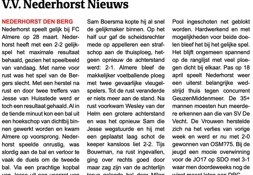 20260401 VV Nederhorst Nieuws